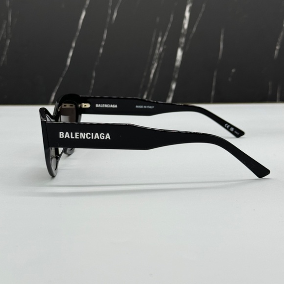 NEW BB0306S 001 BALENCIAGA BLACK CAT EYE WOMEN BALENCIAGA SUNGLASSES - Picture 7 of 11